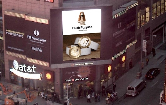 Hush Puppies Watches Billboard in NY Times Square